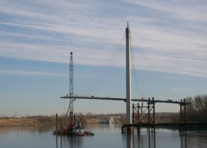 Missouri River Pedestrian Bridge Erection Engineering